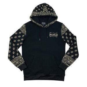 Snoop Dogg Supply Hoodie Mens S Small Black Paisley Bandana Fleece Lined Rap